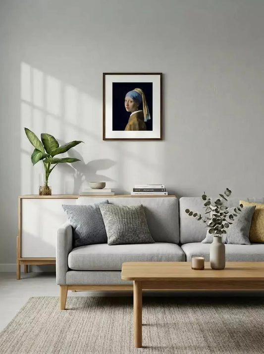 digital art frame for living room displaying the Girl with a Pearl Earring