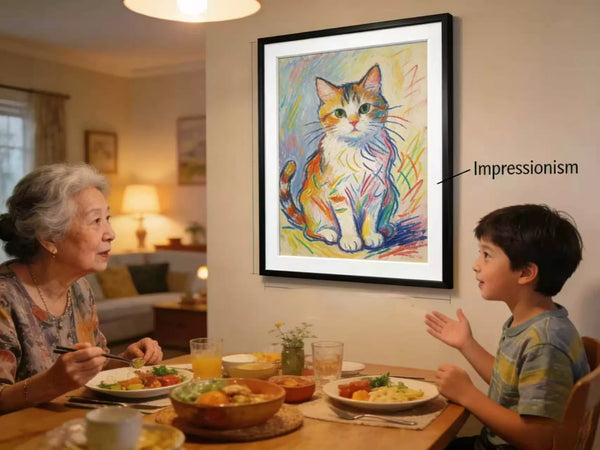 a-kid’s-cat-scribble-becomes-monet-style-wall-art-via-kokonna-and-they-explain-impressionism-to-grandma-ai-art-for-kids