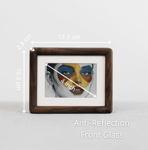 Kokonna 4" Spectra™ 6 Color E-ink Frame | Wireless AI Art (Solid Black Walnut)