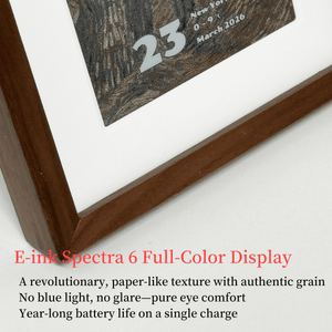 Kokonna Spectra™ 6 色电子墨水框架 |无线AI艺术（实心黑胡桃木）系列